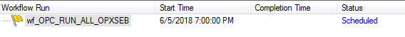 Workflow scheduling status in the Workflow Monitor
